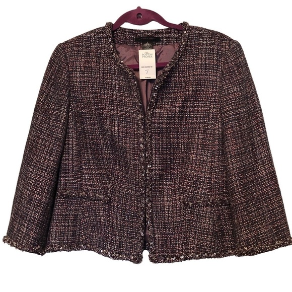 Andrea Behar tweed jacket size 8 - Picture 1 of 11
